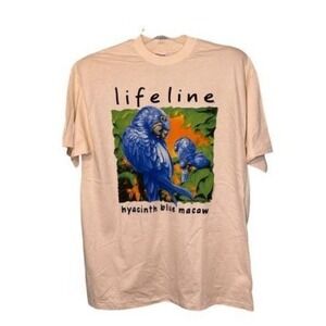 Vintage Life Line Hyacinth Blue Macaw Nature Tee Single Stitch Rachel Lockwood A